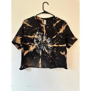 KWT Designs Grim Reaper Family Bleach Dye Crop Shirt
